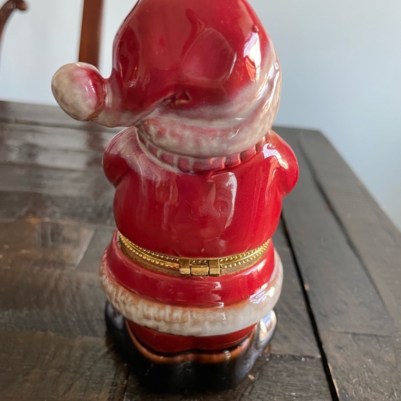 Vintage Santa Ceramic Hinged Jewelry Box I 6" - Picture 4 of 4